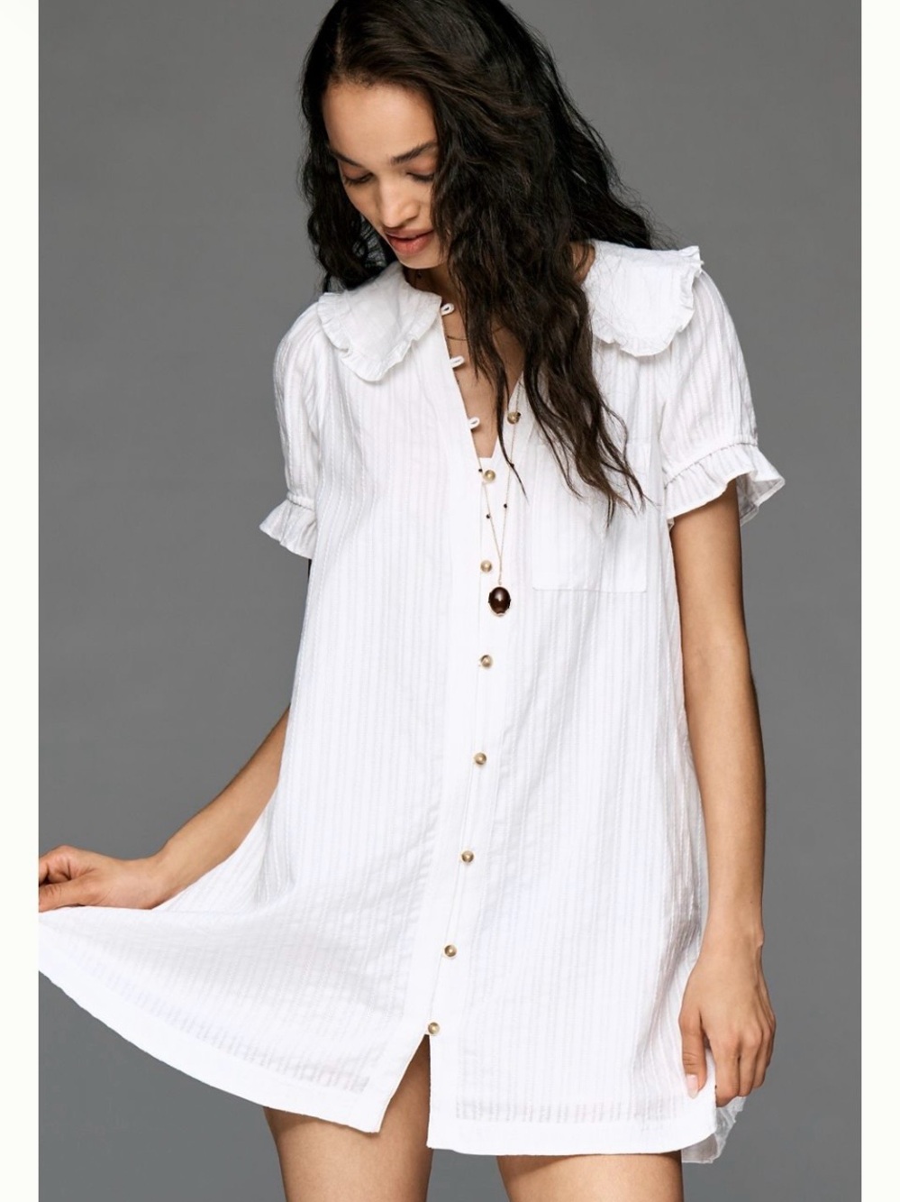 Anthropologie White Pilcro Keira Mini Dress Size Small